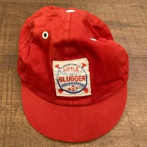 Little Slugger Baseball Cap Hat Red VINTAGE Infant OS